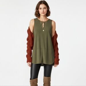 Lauren Ralph Lauren Olive Sleeveless Tunic Top Small
